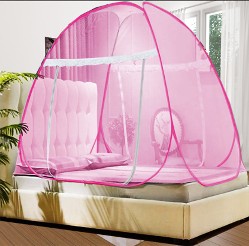 KHANJAN FASHION FAB PINK portable folding pop up baby crib machhardani for single mosquito net unde Polyester Washable Kids Mosquito Net(Pink, Rani, Gulabi, Peenk, pinq, Tent)