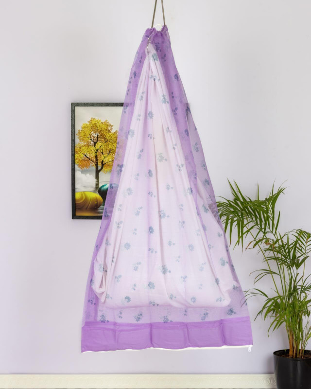 BEUWFEL Baby Mosquito Net (Violet) Cotton Washable Kids Mosquito Net(Violet, Ceiling Hung)