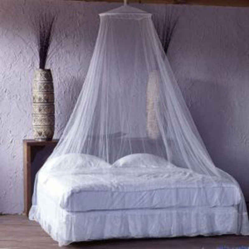 Litera Double bed (Round) HDPE - High Density Poly Ethylene Washable Kids Mosquito Net(White, Ceiling Hung)