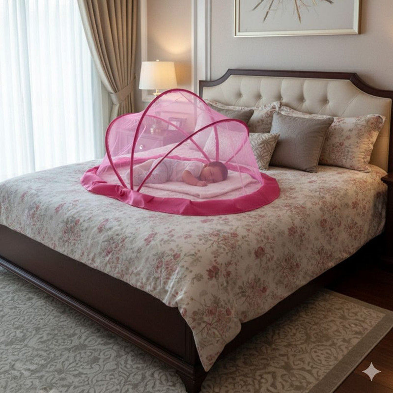 RMCLOTH P2 HDPE - High Density Poly Ethylene Washable Kids Mosquito Net(Pink, Tent)