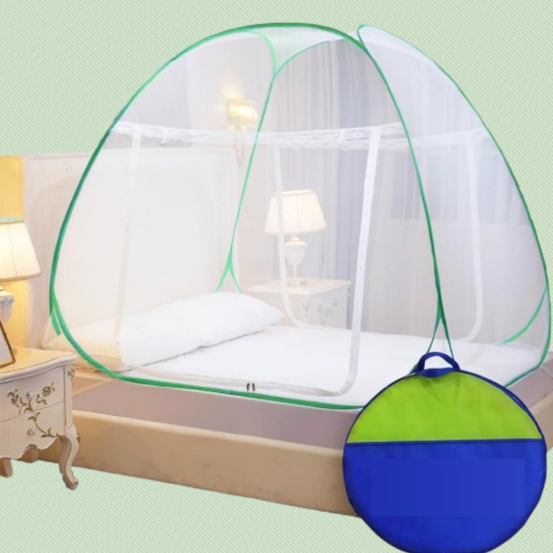 VXHAENTERPRISE Lightweight Foldable Mosquito Net for Double Bed Use Green Polyester Washable Kids Mosquito Net(Green, Tent)