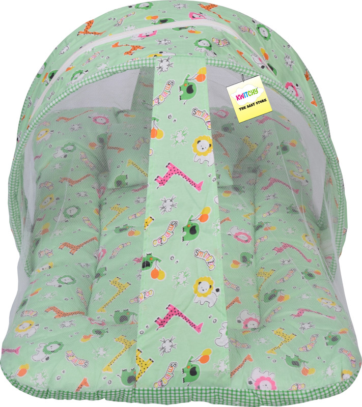 Kwitchy New Born Baby Care Essential Bedding Set Combo Cotton Infants Mosquito Net(Green, Bed Box)