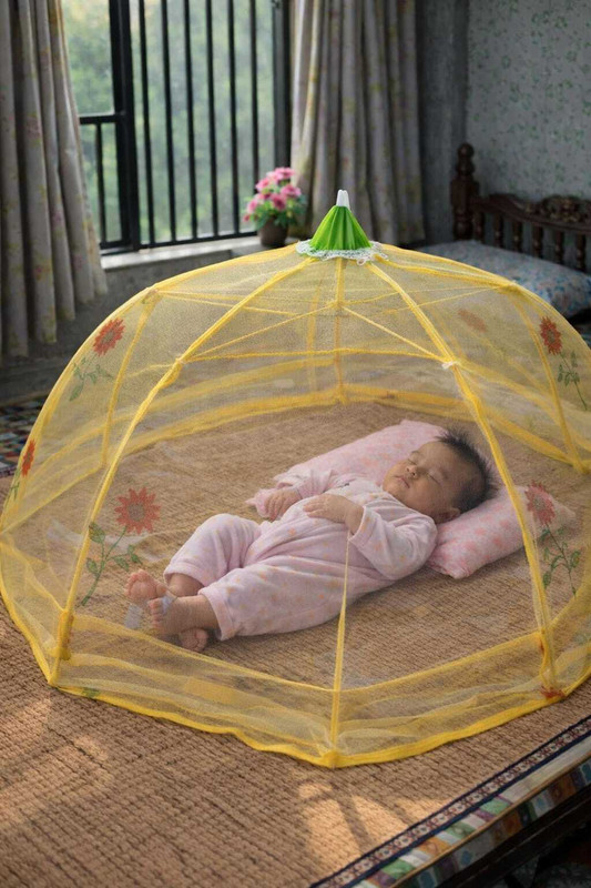 City King yellowbaby net Fibre Washable Infants Mosquito Net(Yellow, Tent)