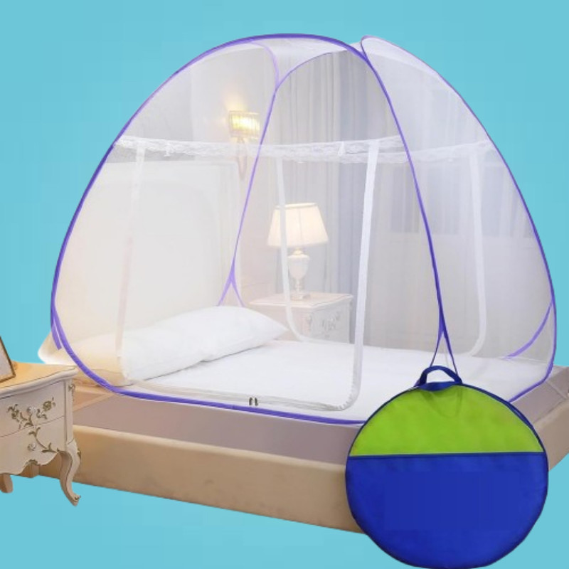 VXHAENTERPRISE Foldable Mosquito Net Dome for Comfortable Sleep Purple Polyester Washable Kids Mosquito Net(Purple, Tent)