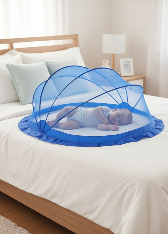 Latest Mart BTB2 HDPE - High Density Poly Ethylene Washable Kids Mosquito Net(Blue, Tent)