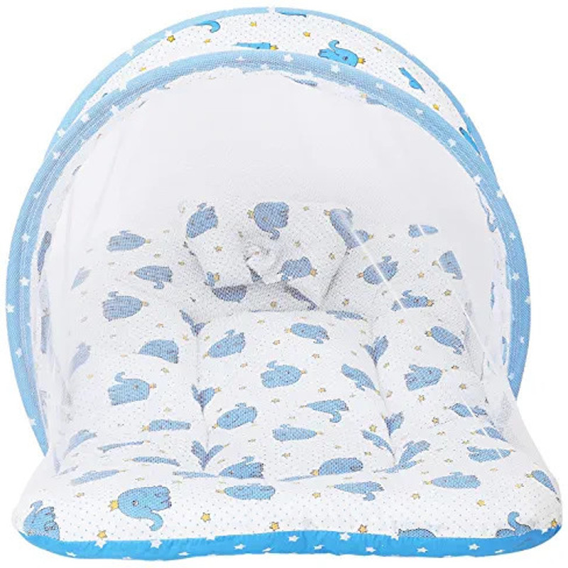 adore stuff baby bedding set & Cotton Washable Infants Mosquito Net(Blue, Bed Box)