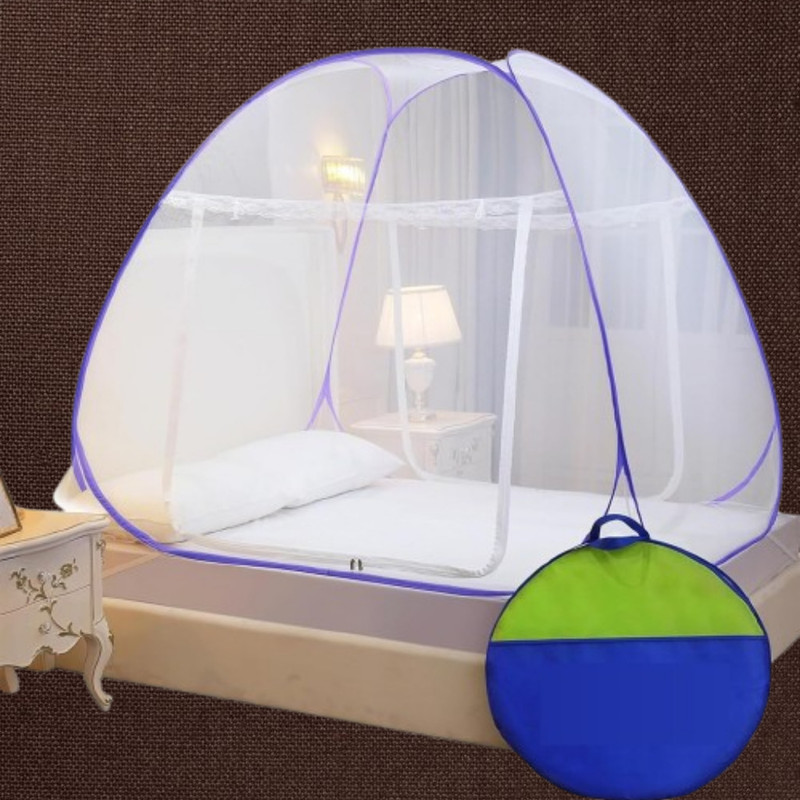 VZHAENTERPRICE Portable Bedroom Mosquito Net Tent with Mesh Fabric Purple Polyester Washable Kids Mosquito Net(Purple, Tent)