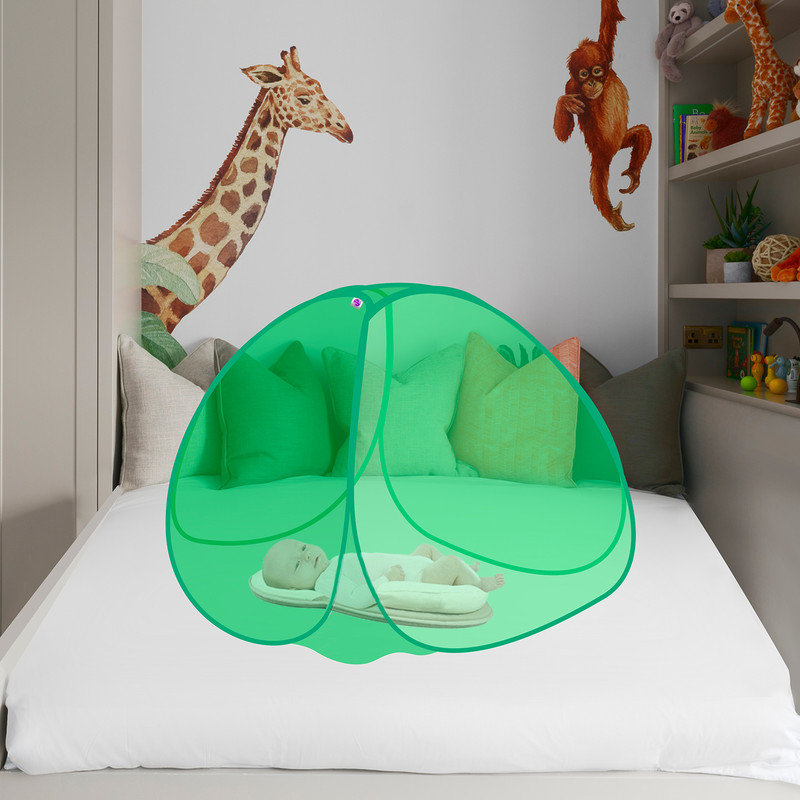 SILVER SHINE Polyester Kids Washable Baby Mosquito Net Foldable Polyesterfor Baby MosquitoNet Polyester Washable Infants Mosquito Net(Green, Tent)