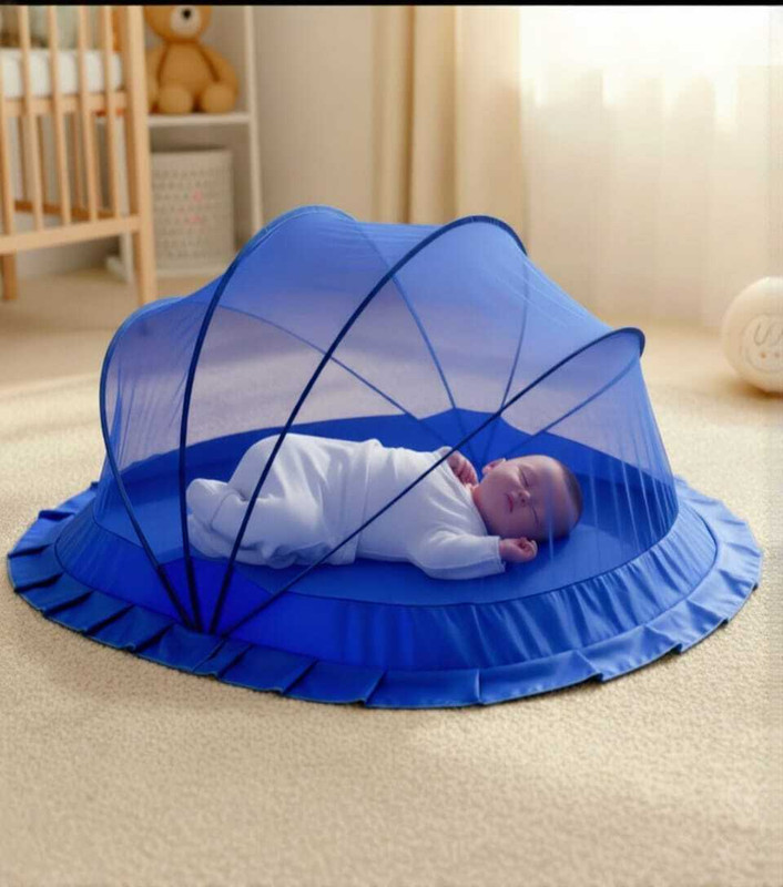 ERSAD ENTERPRISE Baby mosquito net easy washing and folding Use for kids 0 to 24 months Polyester Washable Kids Mosquito Net(Blue, Tent)
