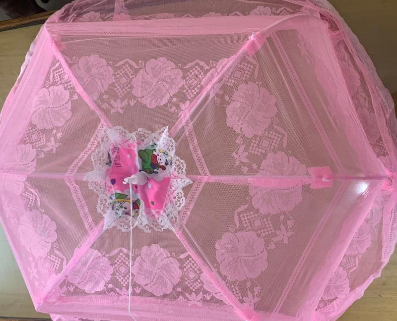 COFS Umbrella Style Mosquito Net For 6 to 36 month kids Polyester Kids Mosquito Net(Pink, Tent)