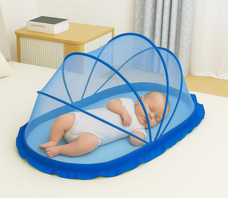 Ajejaj baby-crib-blue.mosqeitonet.07 Polyester Washable Kids Mosquito Net(Blue, Tent)