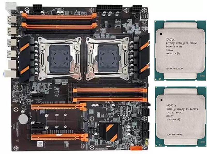 mytechvision X99 DUAL WITH 2X E5 2670 V3 LGA 2011Socket ATX Intel X99 Chipset DDR4 Motherboard for Server, Desktop, Workstation