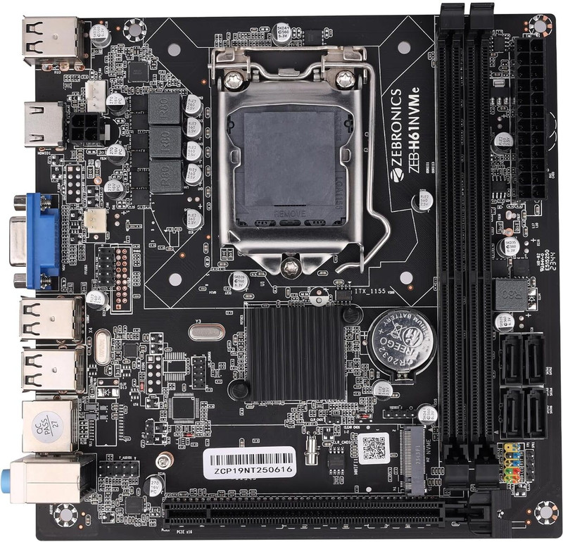 ZEBRONICS Zeb H61M2 with M2 slot LGA 1155 Socket LGA 1155Socket Micro-ATX Intel H61 Chipset DDR3 Motherboard for Desktop, Workstation