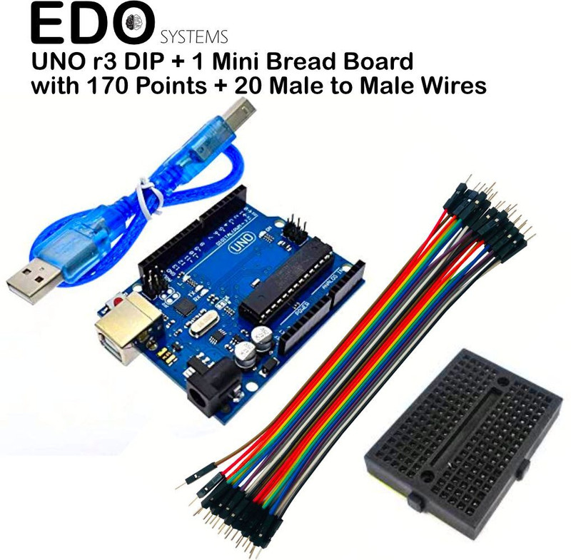 EDO Systems UNO R3 SMD compatible with Arduino IDE | Development Board with USB cable Kit AM1Socket Mini-ITX ARMv7 Chipset DDR2 Motherboard for Desktop