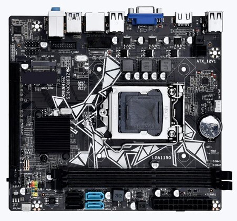 ZEBRONICS ZEB-H81M2 with PCIE M.2 / NVMe Slot LGA 1150Socket Micro-ATX Intel H81 Express Chipset DDR3 Motherboard for Desktop