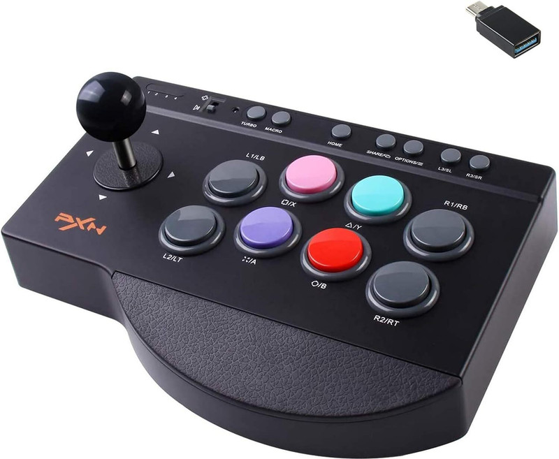 PXN Arcade Fight Stick, Street Fighter Arcade Game Fighting Joystick with USB Port Motion Controller(Black, For PC, PS3, PS4, PS5, Xbox, Xbox One)