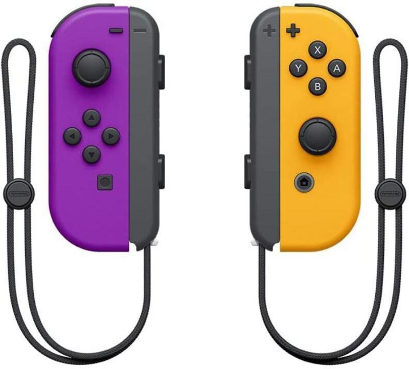 NINTENDO Switch Joy Con Neon Purple Neon Orange  Motion Controller(Purple, Orange, For Wii)