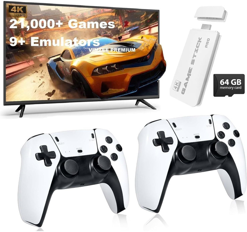 SHOP PLUS Wireless Controller Gamepad,4k Ultra HD Game Stick-Supports Wireless Video-Game  Motion Controller(White, For PC, Steam Deck)