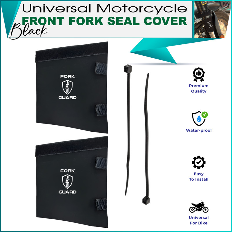 OBEROI'S TRADERS Universal Bike Front Shocker Fork Seal Cover To Protect Shocker from Dust & Dirt Motorcycle Fork Cover(Black)