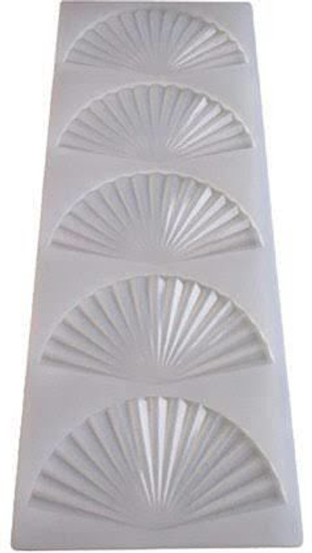 Ekta Product Ekta fan Pattern Garnishing mould/Baking tools/silicone garnish sheet Silicone Chocolate Mould 5 fan in 1 mould(Pack of 1)