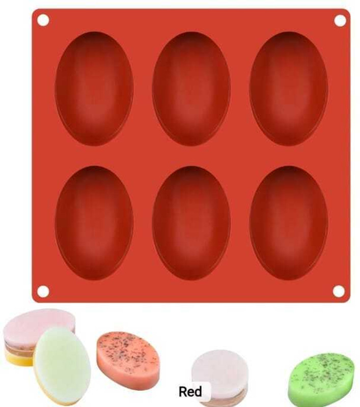 TP INCORP Silicone Bread Mould Silicone 6 Cavities Oval Shape Homemade Craft Soap Mold Cake Mold for Cake Baking Tart Pudding Cookie Making Muffin Cupcake 100GM,PACK OF 1(Pack of 1)