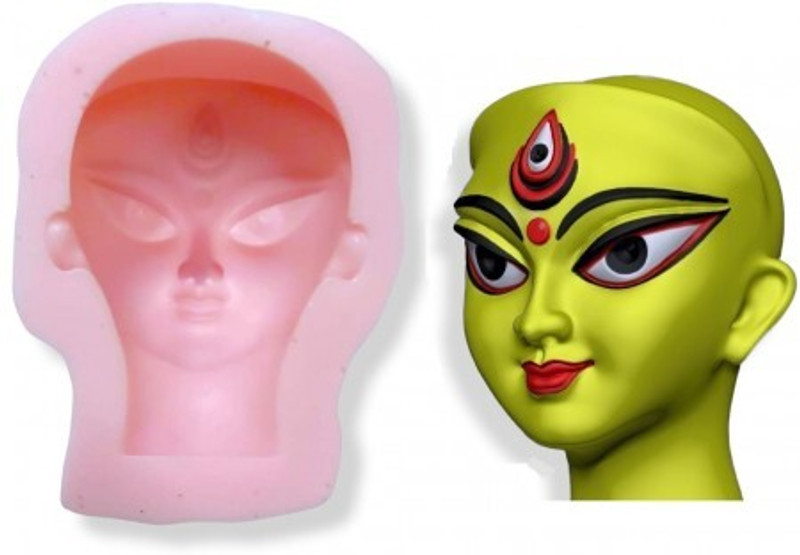 CraftialCurve Silicone Fondant & Gum paste Mould Hindu Goddess, Durga Idol face(Pack of 1)