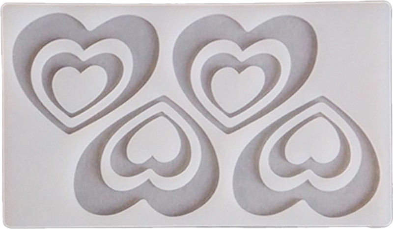 JAMBOREE Silicone Chocolate Mould GARNISHING SHEET DOUBLE HEART FOR CHOCOLATE AND CAKE DECORATION(Pack of 1)