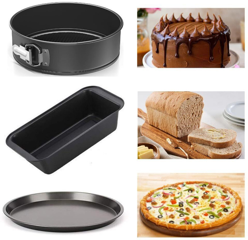 Bakeazy Carbon Steel Cake Mould(Pack of 3)