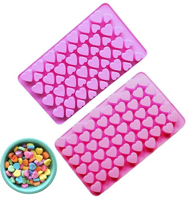 BAKEMO Silicone Chocolate Mould Silicone 55 Cavity Mini Heart Brown Chocolate Mould Cake Decoration Tool Bakeware(Pack of 1)