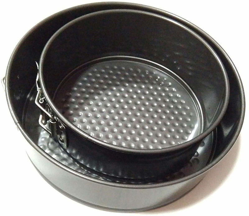 Bakers Pardise Teflon Non stick Spring form Removable Base Cake Mould 2 kg Cake 22cm,Haft Kg 18cm. Aluminium Cake Mould 2(Pack of 2)