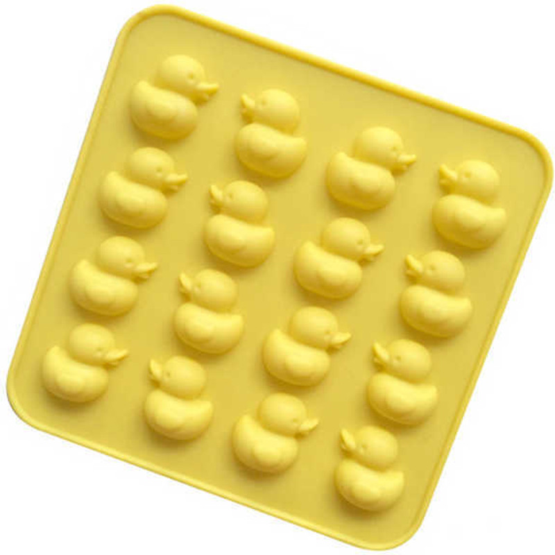 vedini Silicone Cake Mould Vedini 16 Cavity duck shape silicon chocolate mold Yellow Duck Silicone Chocolate Fondant Mold JKB-701(Pack of 1)
