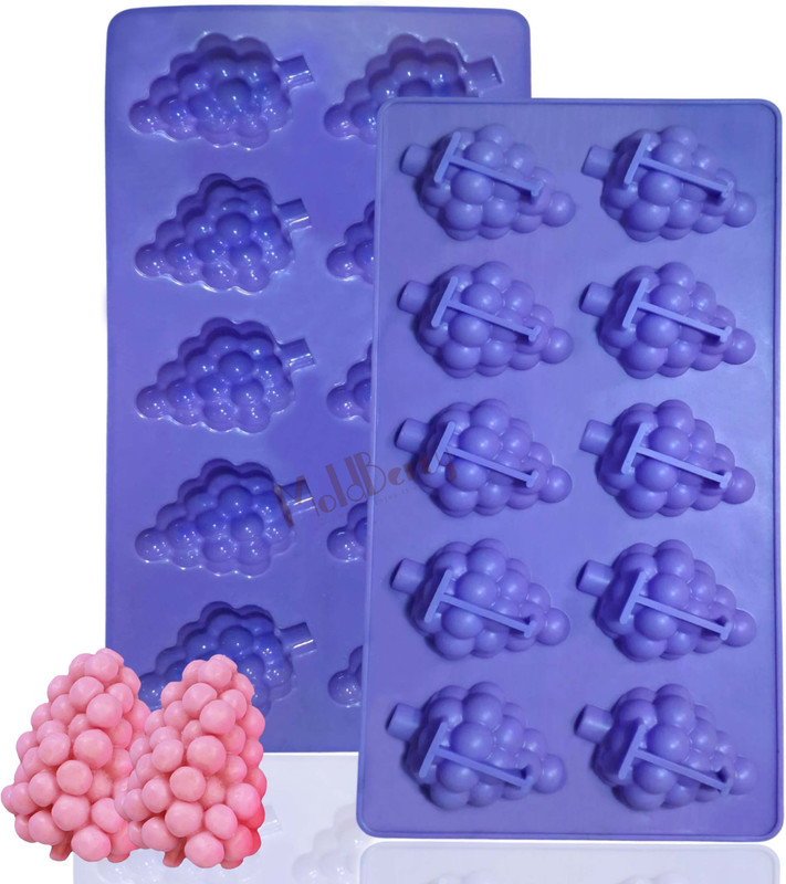 MoldBerry Silicone Chocolate Mould Grapes Shape Silicone Mould 10 Cavity | Fruit Chocolate, Mousse & Soap Making Mold | Food Grade Flexible Silicone mould(Pack of 1)