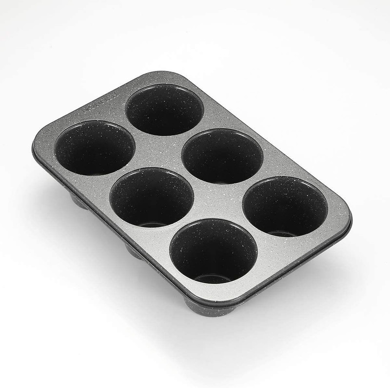 BAKER PARADISE Teflon Coated Non-Stick Muffin Tray 6 Cup size 26.5x18.5cm x 6.5cm Pack of 1 Aluminium Cupcake/Muffin Mould 6(Pack of 1)