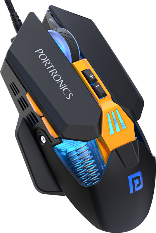 Portronics Vader 2.0 Wired Ergonomic Optical  Gaming Mouse 7 Programmable Button, Upto DPI 7100,RGB Light(USB 2.0, White)