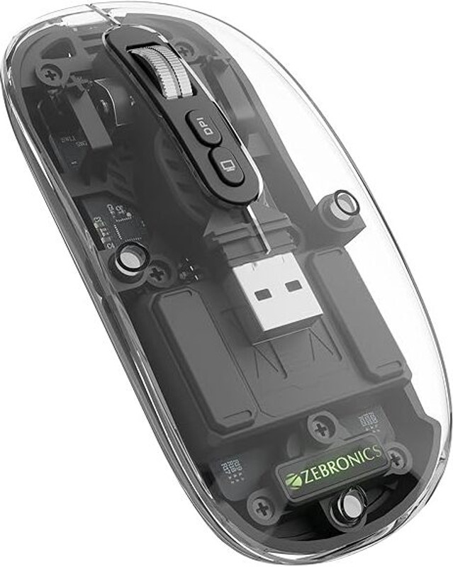 ZEBRONICS ZEB-SHEER 10 Ambidextrous Optical Mouse(2.4GHz Wireless, Bluetooth, Blue)