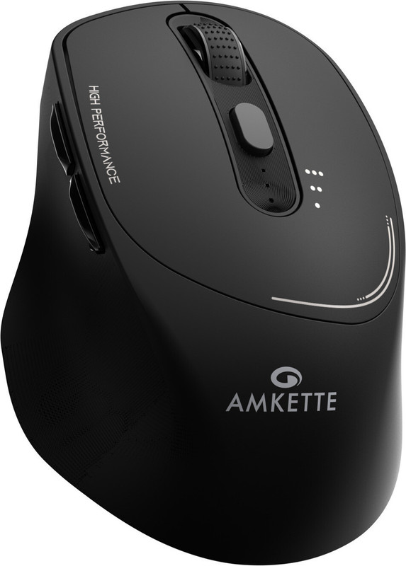 AMKETTE Hush Pro Epic Ambidextrous Optical Mouse(Bluetooth, 2.4GHz Wireless, Black)
