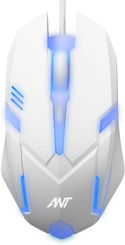 Ant GM46 RGB Lighting Wired Ergonomic Optical  Gaming Mouse(USB 3.0, White)