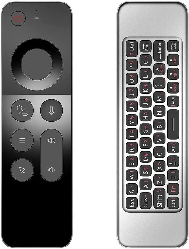 RuhZa W3 Double-Sided Wireless Mini Keyboard Mouse 2.4G Ambidextrous Hybrid Mouse With Bluetooth(2.4GHz Wireless, Voice Remote Control - Silver)