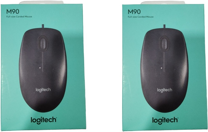 Logitech M90 / 1000 DPI Optical Tracking WIRED MOUSE (Set of 3) Wired Ambidextrous Optical Mouse(USB 2.0, Black)