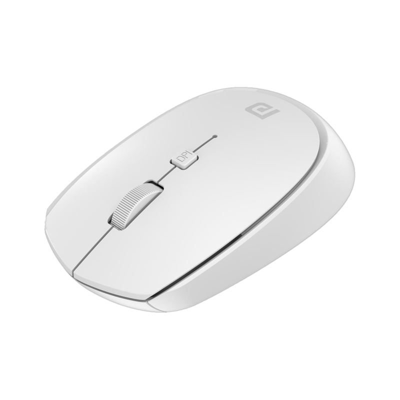Portronics Toad 23 Ambidextrous Optical Mouse with Upto 1600 DPI, 3 Million Click Button Life, Auto Power Saving, Runs on Single AA Battery(2.4GHz Wireless, White)