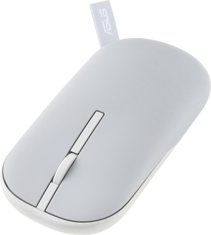 ASUS MD100 Marshmallow Wireless Ambidextrous Optical Mouse with Upto 1600 DPI Adjustable Sensitivity, Silent Click Switches, Dual-Mode Connectivity, Concealed Carrying Strap, Antimicrobial Guard Protection(Grey)