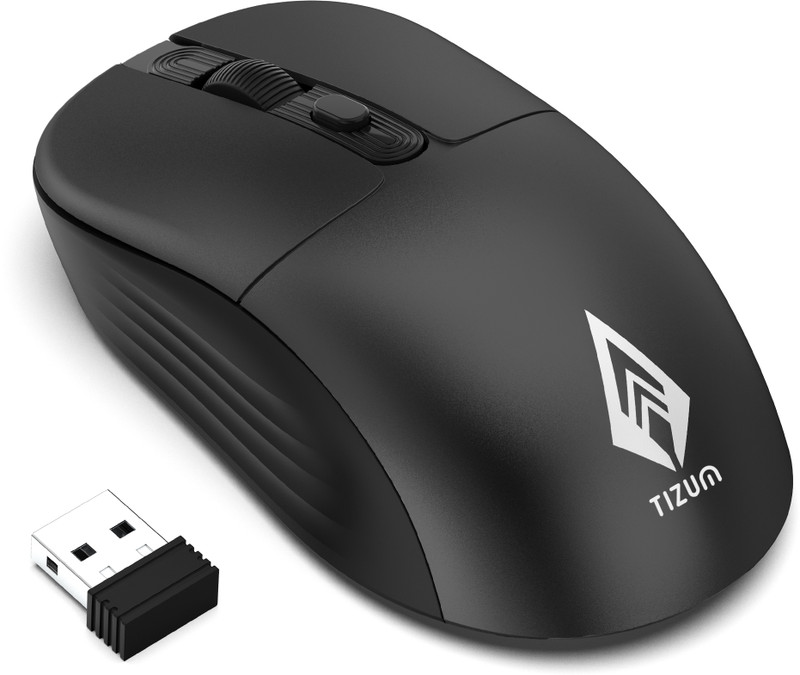 Tizum Archer Tech Lab Wireless Mouse, 2.4GHz USB Nano Receiver, 3 DPI (800/1200/1600) Ergonomic Optical  Gaming Mouse(2.4GHz Wireless, Black)