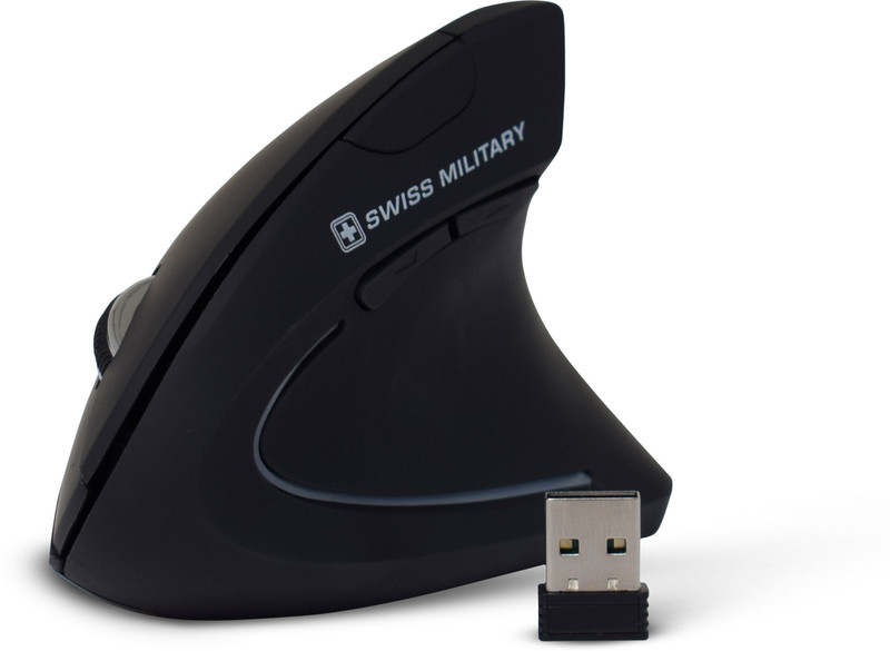 SWISS MILITARY WM01 Ergonomic Optical  Gaming Mouse With Bluetooth(2.4GHz Wireless, Black)