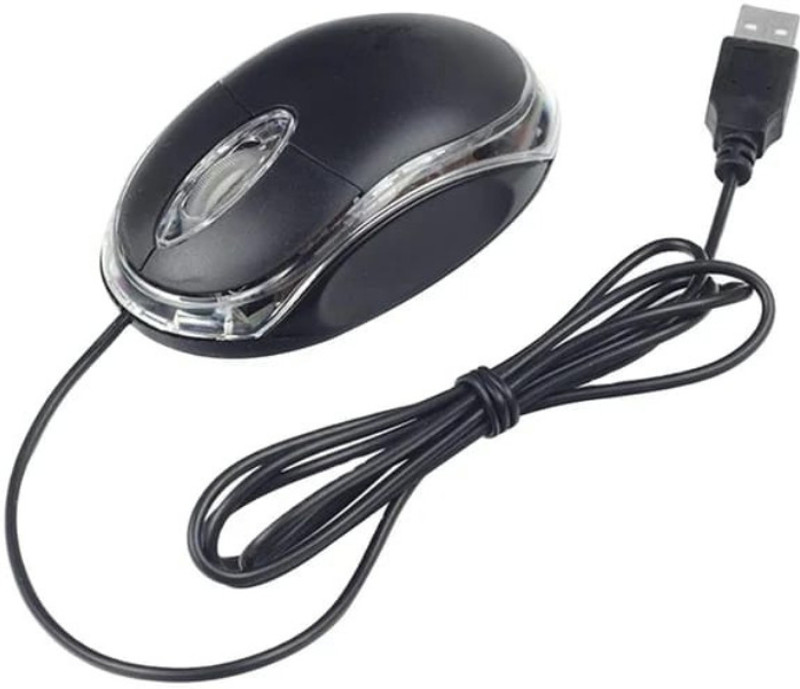 TECHON Wired Mouse For Laptop, PC | USB Wired Optical Mouse For Laptop, Desktop Wired Ambidextrous Optical Mouse(USB 2.0, Black)