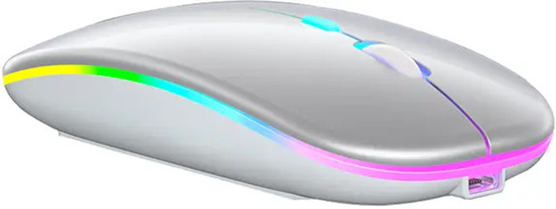 Dezful Lighting Bluetooth Mouse Ambidextrous Optical Mouse(Bluetooth, 2.4GHz Wireless, Silver)