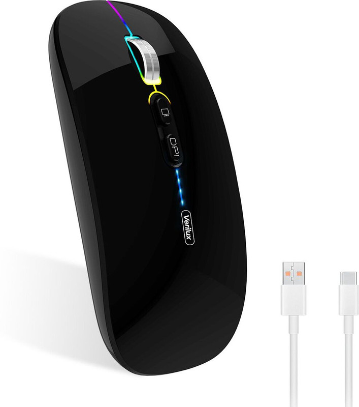Zomei Wireless Mouse Three Modes 2.4G Bluetooth 3.0 5.1 Slim Silent Adjustable DPI Wireless Ambidextrous Optical Mouse(Black)