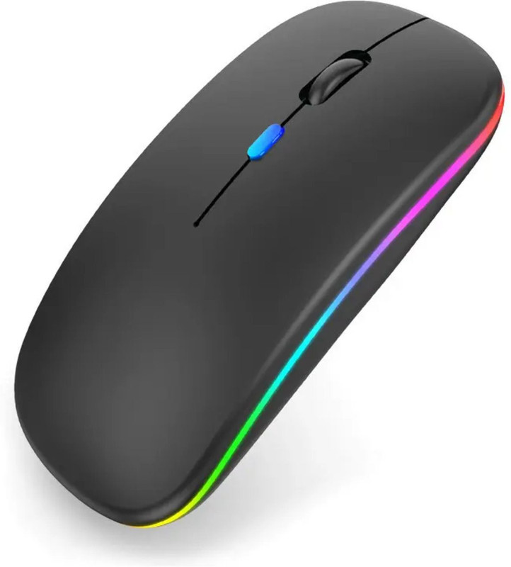 UrbanVolt Ultra Thin Rechargeable Mouse | Type-C Charging | Silent & Compact Design Ergonomic Optical Gaming Mouse(2.4GHz Wireless, Bluetooth, Black)