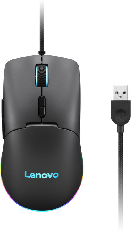 Lenovo M210 Wired Ambidextrous Optical  Gaming Mouse upto 8000 DPI, 7 Buttons, 80 gms, 3 Zone RGB Wired(USB 2.0, Black)
