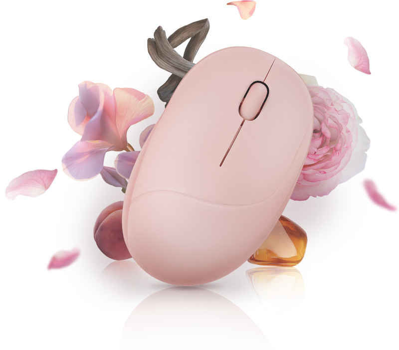 ASUS MD101 Silent Fragrance Mouse, Upto 2400 DPI, Pair Up to 2 Device, Ergonomic Right Handed Optical Mouse(2.4GHz Wireless, Bluetooth, Rose Clay Pink)
