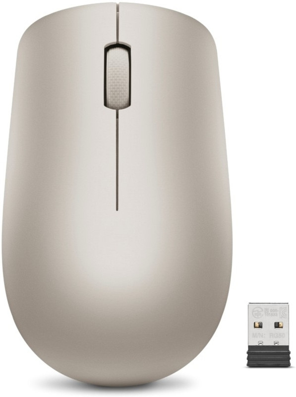 Lenovo 530 Mice Ambidextrous Optical Mouse(2.4GHz Wireless, Almond)